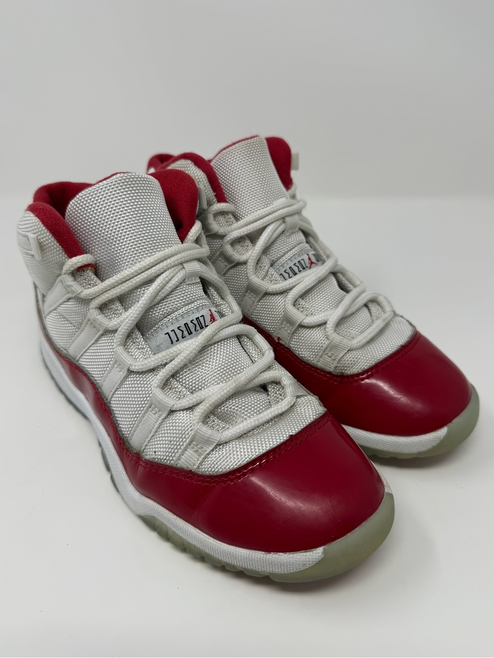 Kids Jordan 11 Red and White Retro Basketball Sneakers Sz. 3y